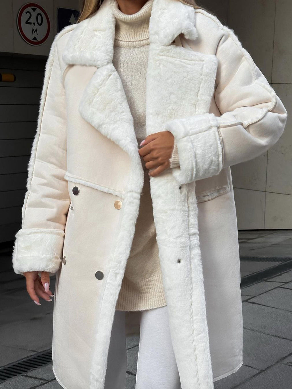 Oversized Faux Shearling Coat