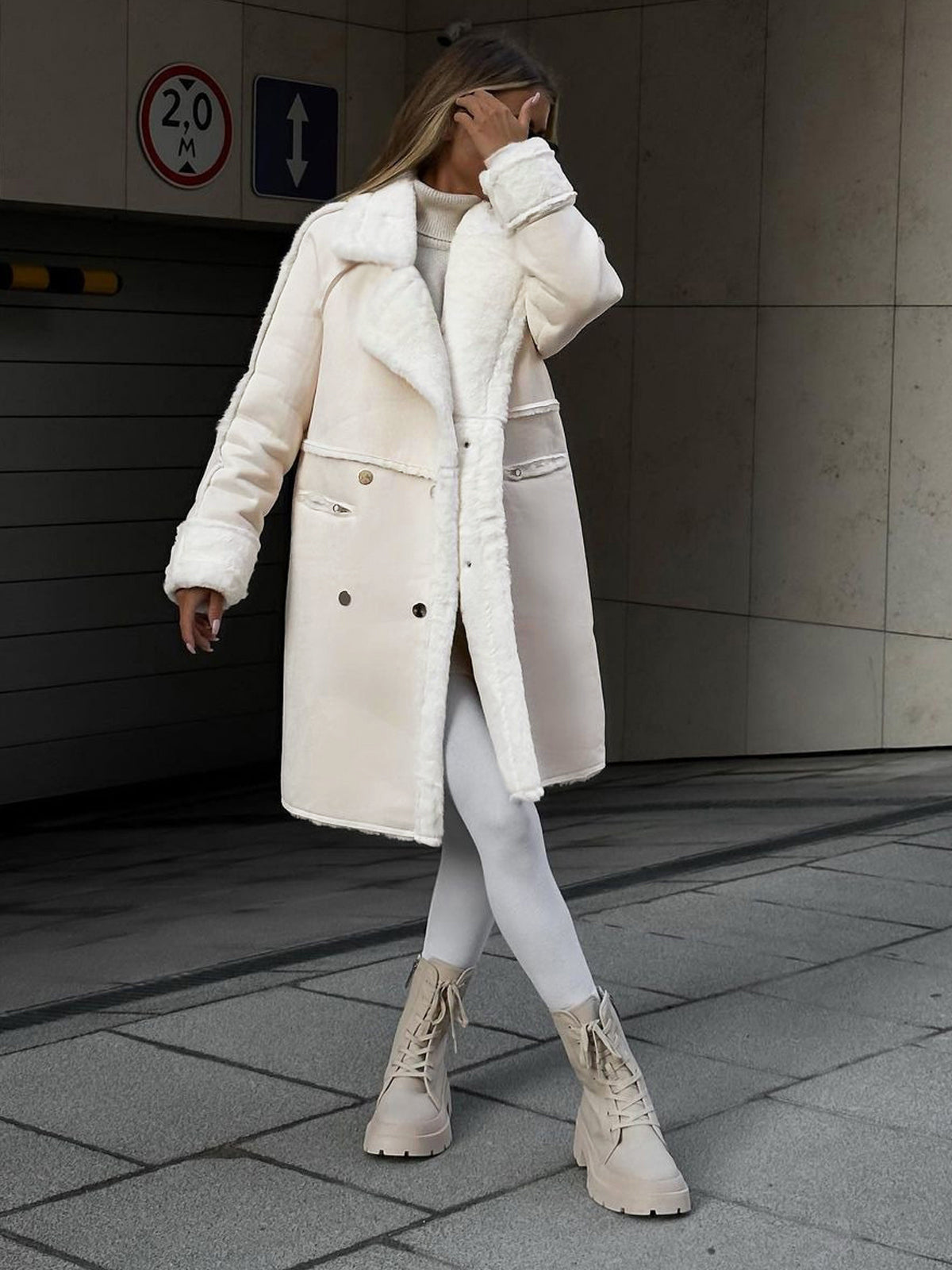 Oversized Faux Shearling Coat