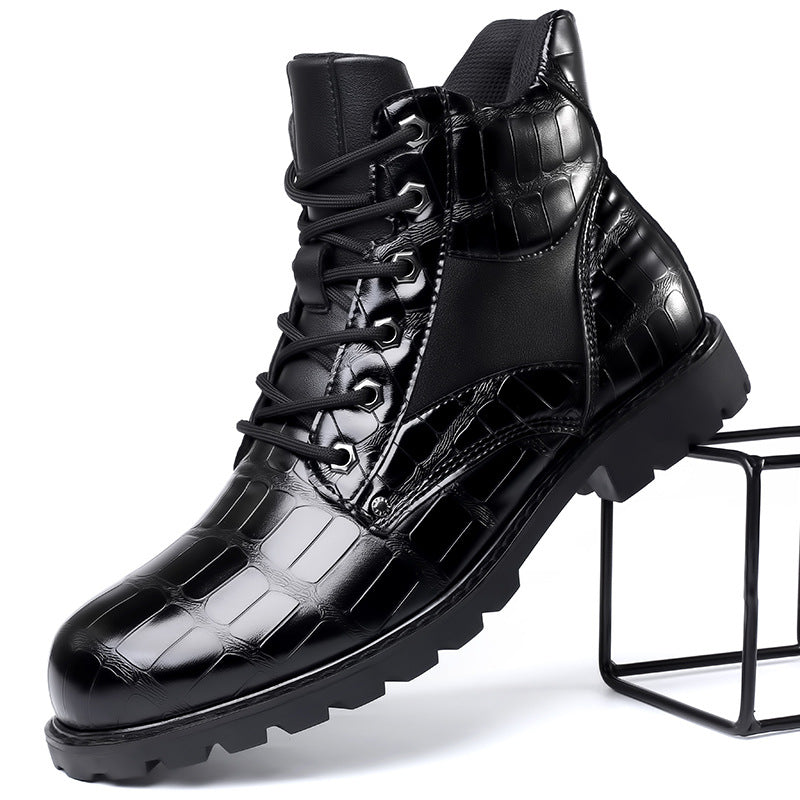 Men’s Embossed Combat Boots